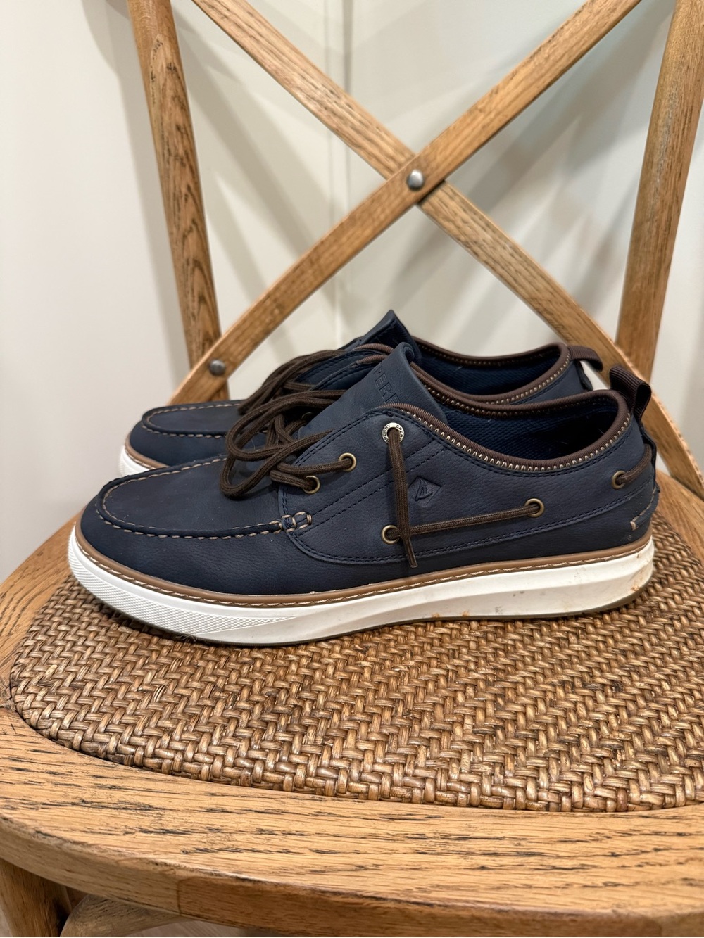 Men's Sperry Navy Leather Boat Shoes 9.5
